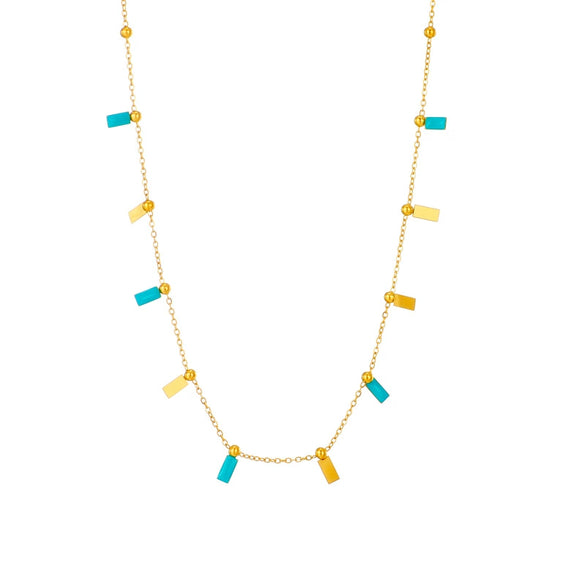 Wholesale Titanium Steel Geometric Pendant Necklace With Electroplating For Women