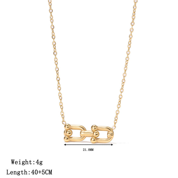Wholesale Titanium Steel Geometric Pendant Necklace With Electroplating Simple Design For Women