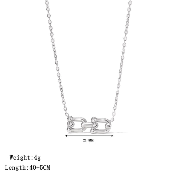 Wholesale Titanium Steel Geometric Pendant Necklace With Electroplating Simple Design For Women