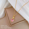 Wholesale Titanium Steel Geometric Pink Love Zircon Pendant Necklace For Women And Men