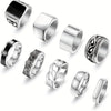 Wholesale Titanium Steel Geometric Polish Couple Ring