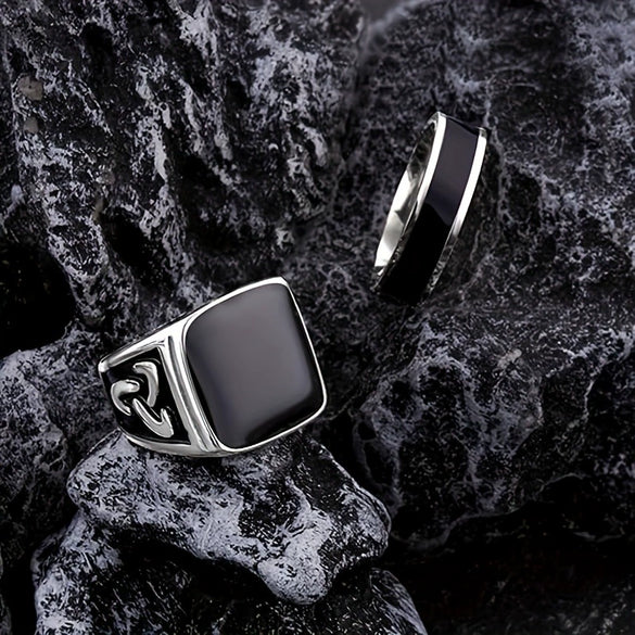 Wholesale Titanium Steel Geometric Polish Couple Ring