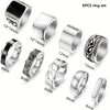 Wholesale Titanium Steel Geometric Polish Couple Ring