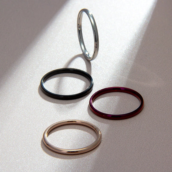 Wholesale Titanium Steel Geometric Polished Fingertip Tail Ring For Couples And Women