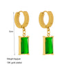 Wholesale Titanium Steel Geometric Rectangular Cut Emerald Round Simple Allmatch Women's Earrings With Electroplating