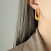 Wholesale Titanium Steel Geometric Rectangular Electroplated Women's Earrings