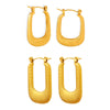 Wholesale Titanium Steel Geometric Rectangular Electroplated Women's Earrings