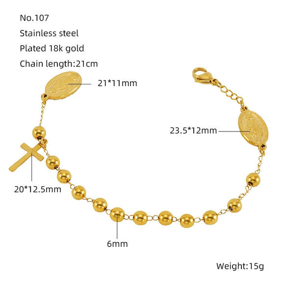 Wholesale Titanium Steel Geometric Religious Bracelet Electroplated For Men And Women