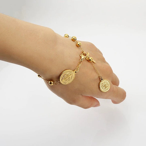 Wholesale Titanium Steel Geometric Religious Bracelet Electroplated For Men And Women