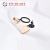 Wholesale Titanium Steel Geometric Retro Fun Triangle Women's Earrings With Electroplating