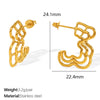 Wholesale 316L Stainless Steel Geometric Retro Hollow Electroplated Women's Earrings