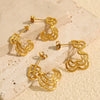 Wholesale 316L Stainless Steel Geometric Retro Hollow Electroplated Women's Earrings