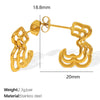 Wholesale 316L Stainless Steel Geometric Retro Hollow Electroplated Women's Earrings