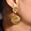Wholesale Titanium Steel Geometric Retro Light Luxury Irregular Women's Earrings Electroplated Jewelry