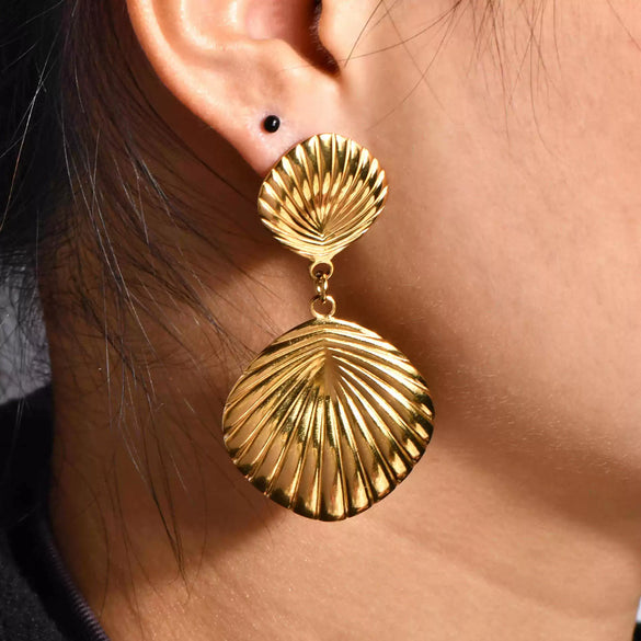Wholesale Titanium Steel Geometric Retro Light Luxury Irregular Women's Earrings Electroplated Jewelry