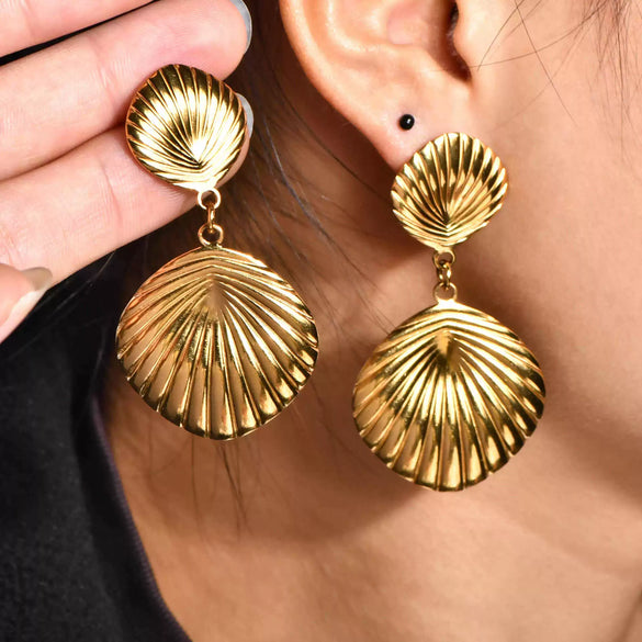 Wholesale Titanium Steel Geometric Retro Light Luxury Irregular Women's Earrings Electroplated Jewelry