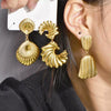 Wholesale Titanium Steel Geometric Retro Light Luxury Irregular Women's Earrings Electroplated Jewelry