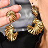 Wholesale Titanium Steel Geometric Retro Light Luxury Irregular Women's Earrings Electroplated Jewelry