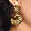 Wholesale Titanium Steel Geometric Retro Light Luxury Irregular Women's Earrings Electroplated Jewelry