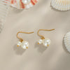 Wholesale Titanium Steel Geometric Retro Minimalist Pearl Stud Earrings With Pvd Vacuum Real Gold Electroplating For Girls