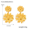 Wholesale 316L Stainless Steel Geometric Retro Temperament Earrings Gold Plated