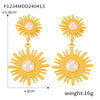 Wholesale 316L Stainless Steel Geometric Retro Temperament Earrings Gold Plated