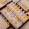 Wholesale 316L Stainless Steel Geometric Retro Temperament Earrings Gold Plated