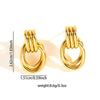 Wholesale Titanium Steel Geometric Retro Winding Light Luxury Style Electroplated Earrings