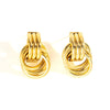 Wholesale Titanium Steel Geometric Retro Winding Light Luxury Style Electroplated Earrings