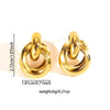 Wholesale Titanium Steel Geometric Retro Winding Light Luxury Style Electroplated Earrings