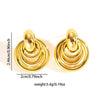 Wholesale Titanium Steel Geometric Retro Winding Light Luxury Style Electroplated Earrings