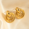 Wholesale Titanium Steel Geometric Retro Winding Light Luxury Style Electroplated Earrings