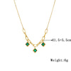 Wholesale Titanium Steel Geometric Rhinestone Pendant Chain Necklace Gold Plated For Women