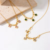 Wholesale Titanium Steel Geometric Rhinestone Pendant Chain Necklace Gold Plated For Women