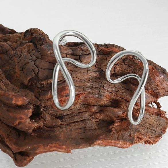 Wholesale 316L Stainless Steel Geometric Ring Earrings Electroplated With 18K Gold For Women
