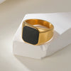 Wholesale Titanium Steel Geometric Ring With Electroplating Simple Style Unisex
