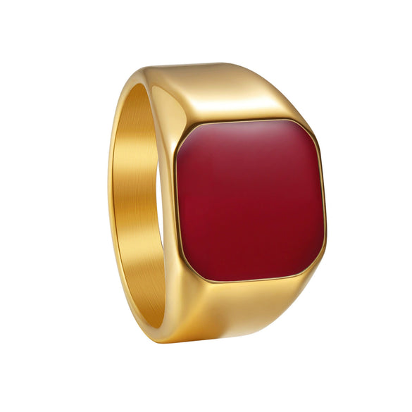 Wholesale Titanium Steel Geometric Ring With Electroplating Simple Style Unisex