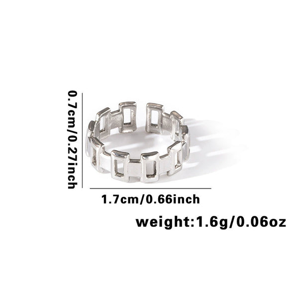Wholesale Titanium Steel Geometric Ring With Heart Shape Flower Leaves Letters Numbers And Text Patterns And Electroplating Treatment
