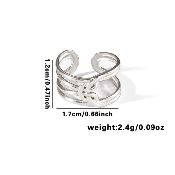 Wholesale Titanium Steel Geometric Ring With Heart Shape Flower Leaves Letters Numbers And Text Patterns And Electroplating Treatment