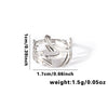 Wholesale Titanium Steel Geometric Ring With Heart Shape Flower Leaves Letters Numbers And Text Patterns And Electroplating Treatment