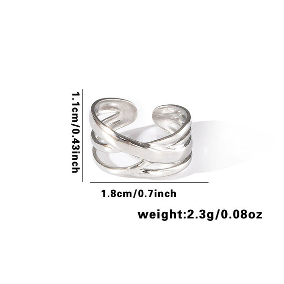 Wholesale Titanium Steel Geometric Ring With Heart Shape Flower Leaves Letters Numbers And Text Patterns And Electroplating Treatment