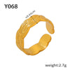 Wholesale Titanium Steel Geometric Ring With Irregular Texture And Concave Convex Creative Design Electroplated For Women