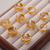 Wholesale Titanium Steel Geometric Ring With Irregular Texture And Concave Convex Creative Design Electroplated For Women