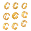 Wholesale Titanium Steel Geometric Ring With Irregular Texture And Concave Convex Creative Design Electroplated For Women