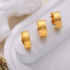 Wholesale Titanium Steel Geometric Ring With Irregular Texture And Concave Convex Creative Design Electroplated For Women