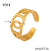 Wholesale Titanium Steel Geometric Ring With Irregular Texture And Concave Convex Creative Design Electroplated For Women