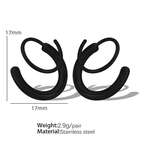 Wholesale 316L Stainless Steel Geometric Rotating Earrings Electroplated Unisex Minimalist Fashion Ear Jewelry