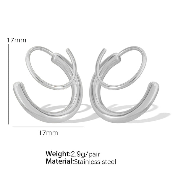 Wholesale 316L Stainless Steel Geometric Rotating Earrings Electroplated Unisex Minimalist Fashion Ear Jewelry