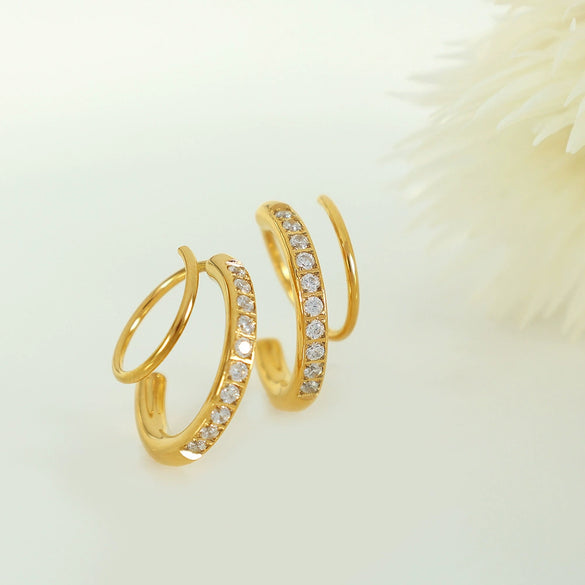Wholesale 316L Stainless Steel Geometric Rotating Earrings Electroplated Unisex Minimalist Fashion Ear Jewelry