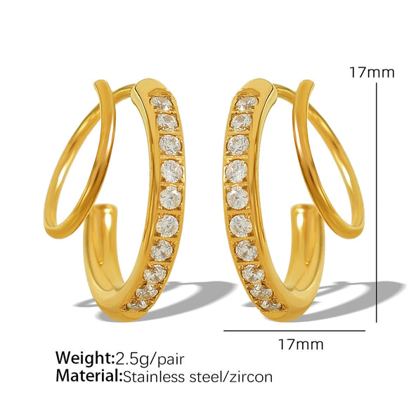 Wholesale 316L Stainless Steel Geometric Rotating Earrings Electroplated Unisex Minimalist Fashion Ear Jewelry